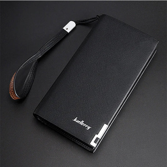 Balenberry Premium Long Wallet – 12 Card Slots, Dual Cash Pockets Black