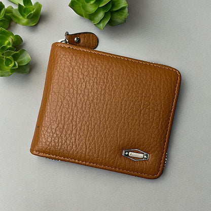 Dunbollu Premium Gold Zip Wallet for Men & Women – Black